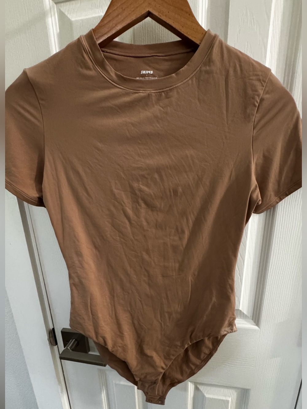 SKIMS Chocolate Brown Short Sleeve Bodysuit
